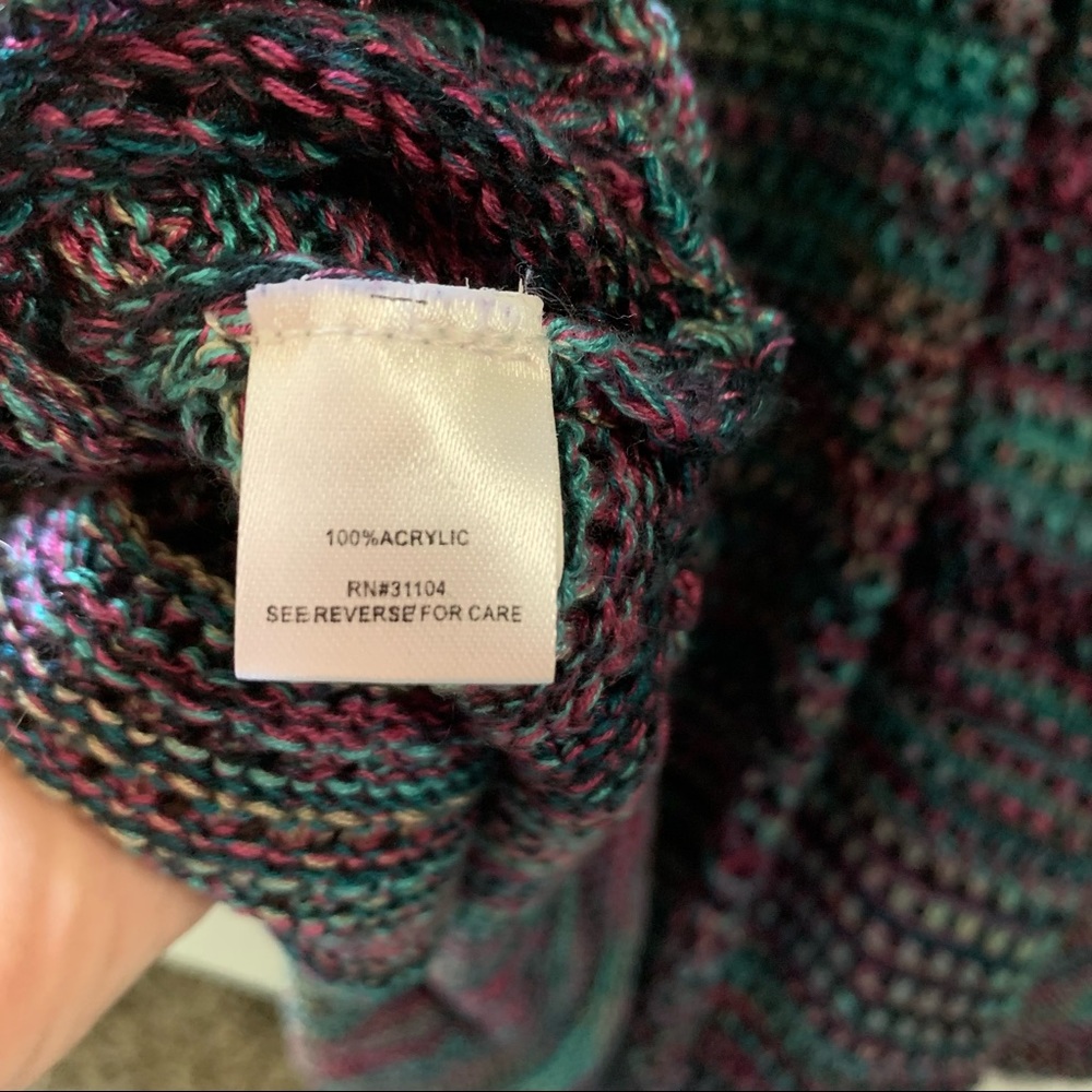 🎉HP!🎉 New Directions Multi color Crochet Soft Stretchy Sweater Size 3X - Picture 4 of 7